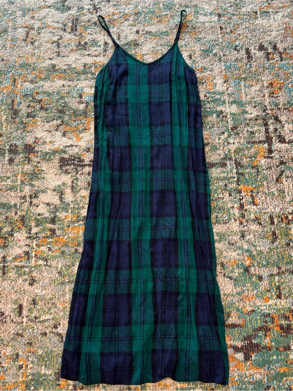 NWOT Old Navy Black Watch Plaid Slip Dress, Size XS
